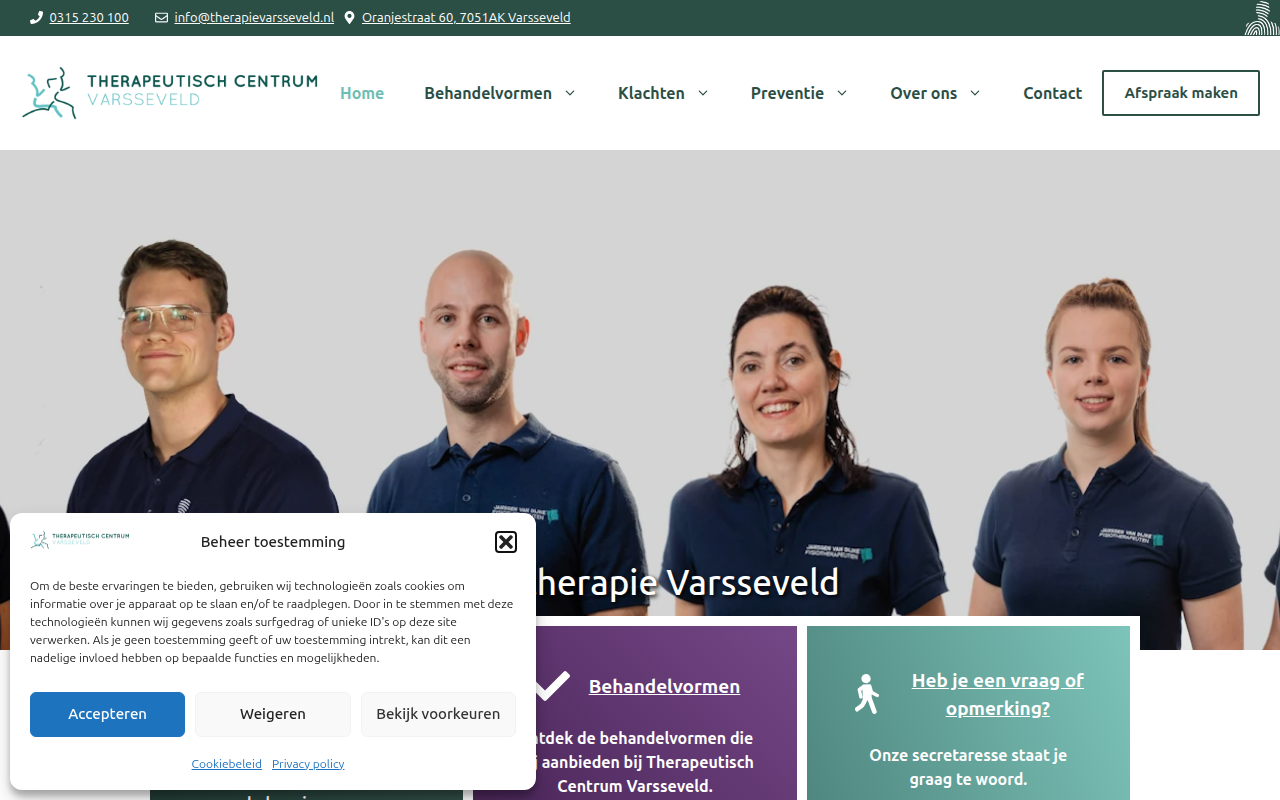 Screenshot van therapievarsseveld.nl