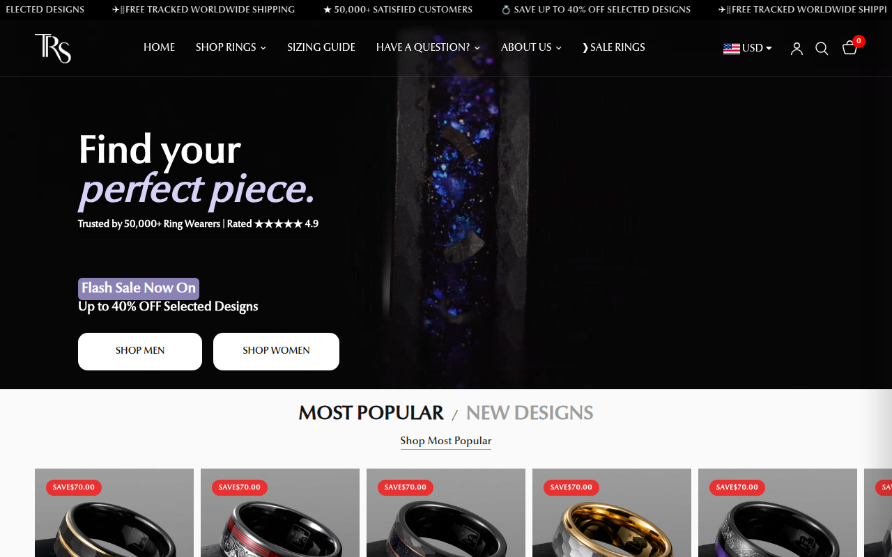 Screenshot van theringshop.com