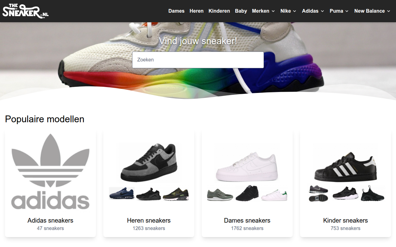 Screenshot van thesneaker.nl