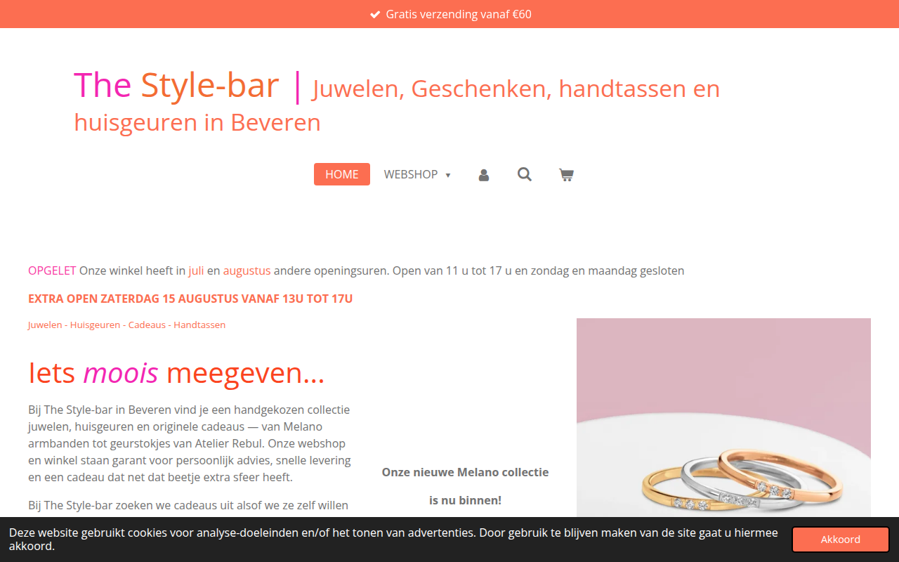 Screenshot van thestylebar.be