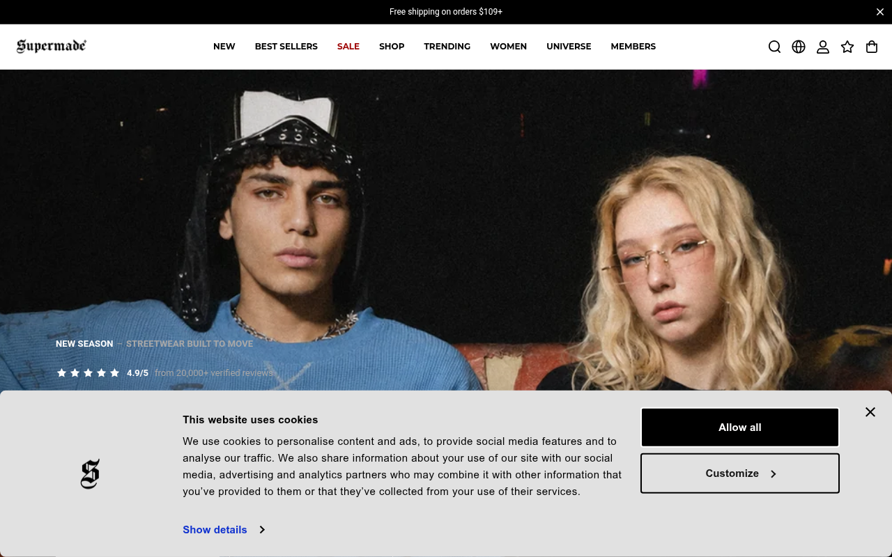 Screenshot van thesupermade.com