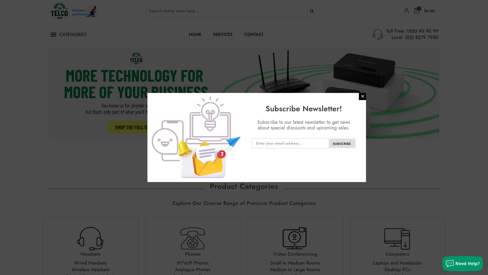 Screenshot van thetelecomshop.com