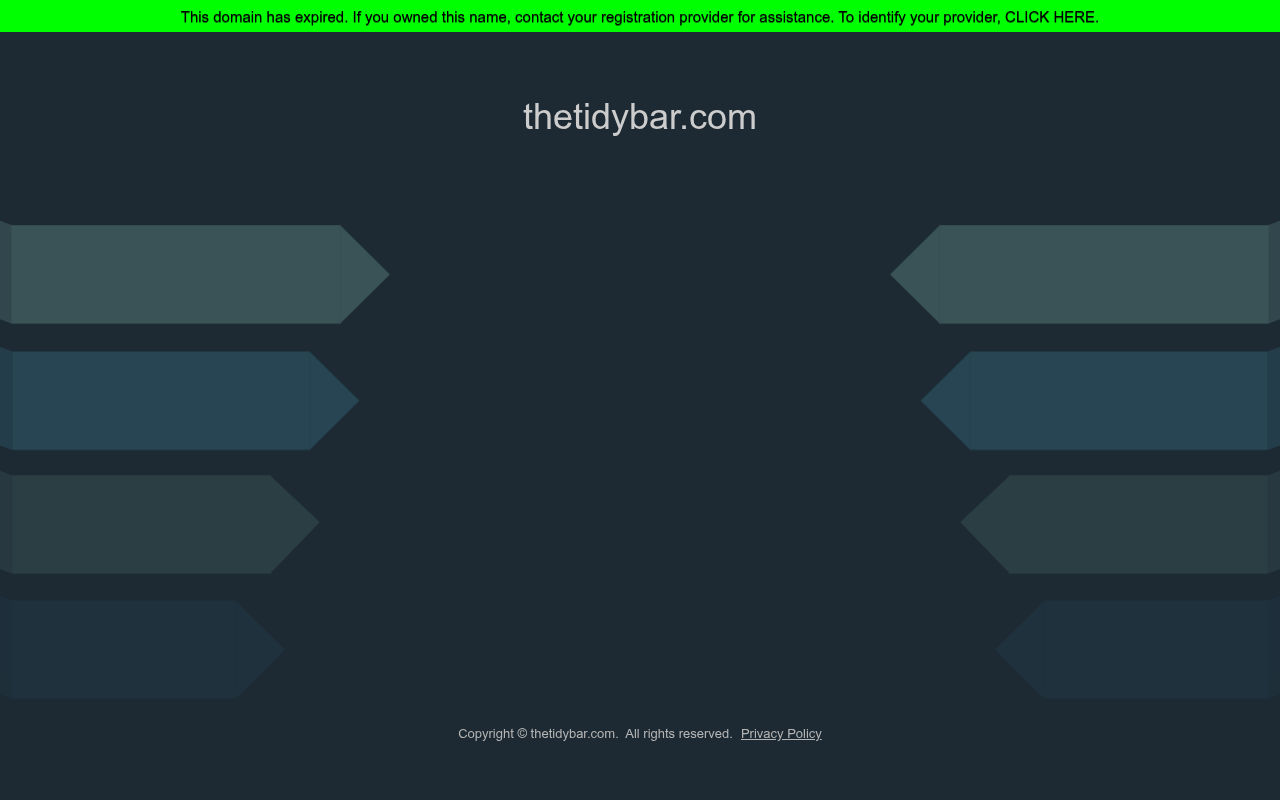 Screenshot van thetidybar.com
