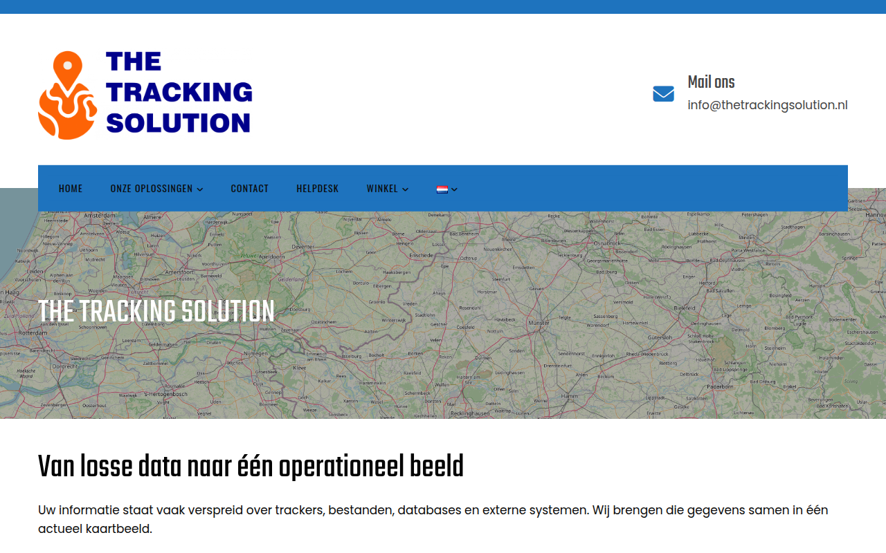 Screenshot van thetrackingsolution.nl
