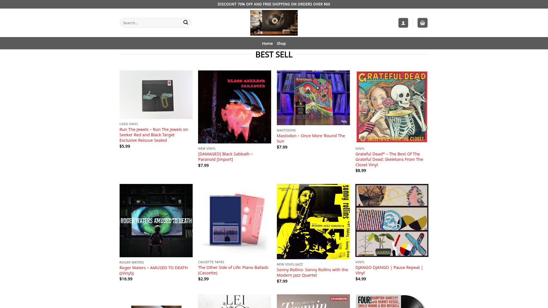 Screenshot van thevinylrecordshop.com