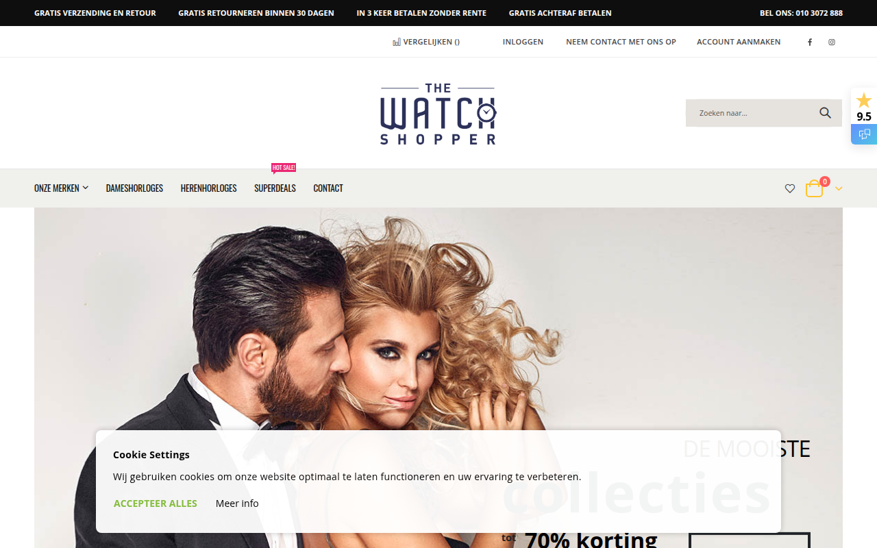 Screenshot van thewatchshopper.nl