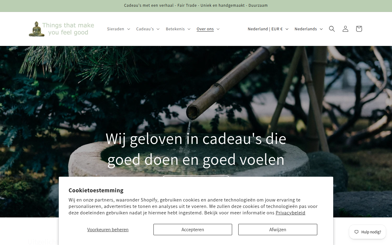 Screenshot van thingsthatmakeyoufeelgood.nl