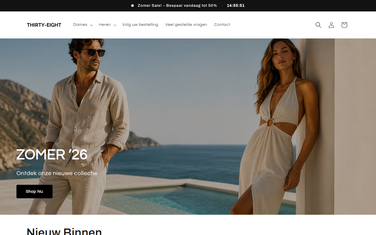 Screenshot van thirty-eight.nl
