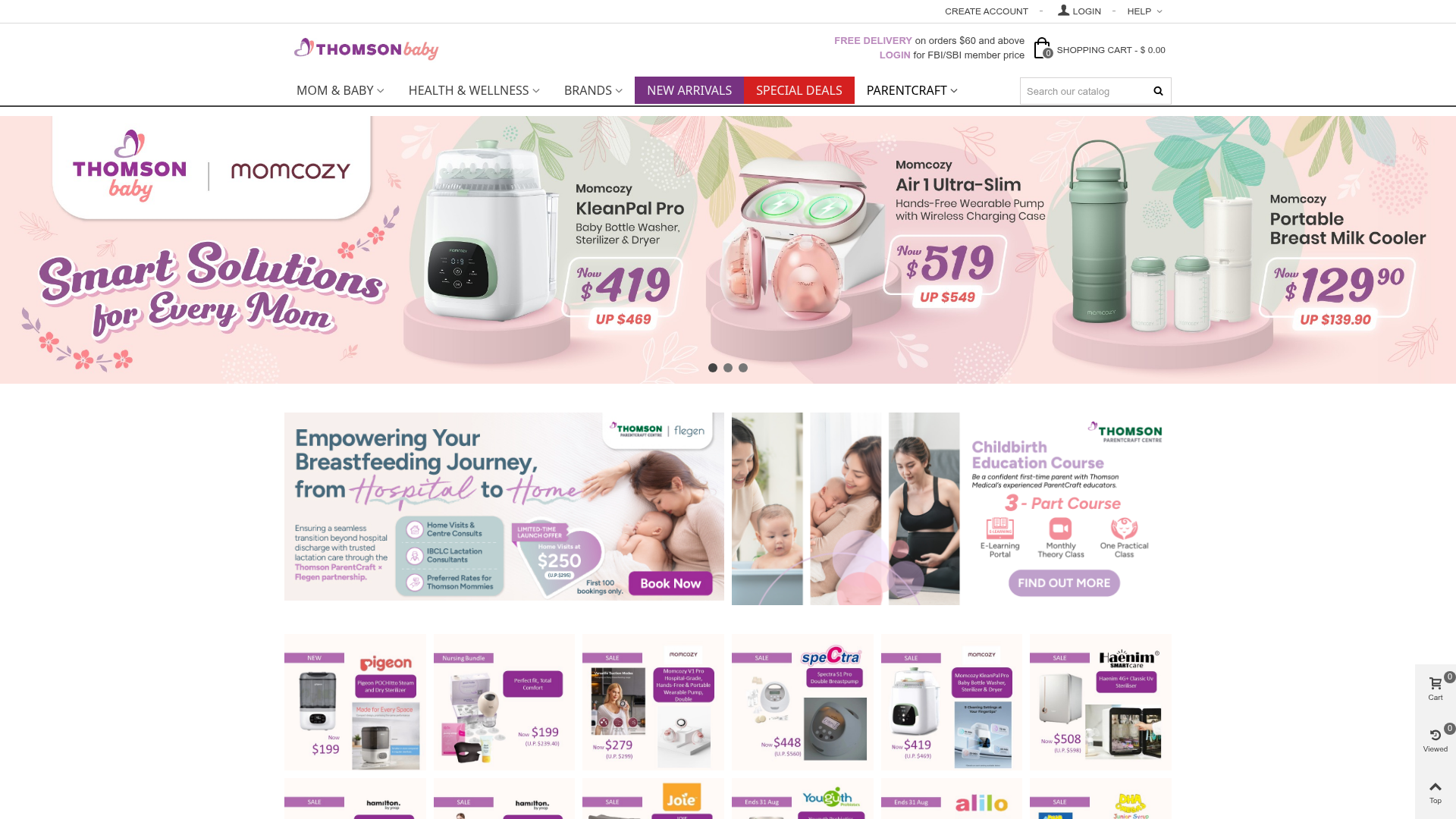 Screenshot van thomsonbaby.com