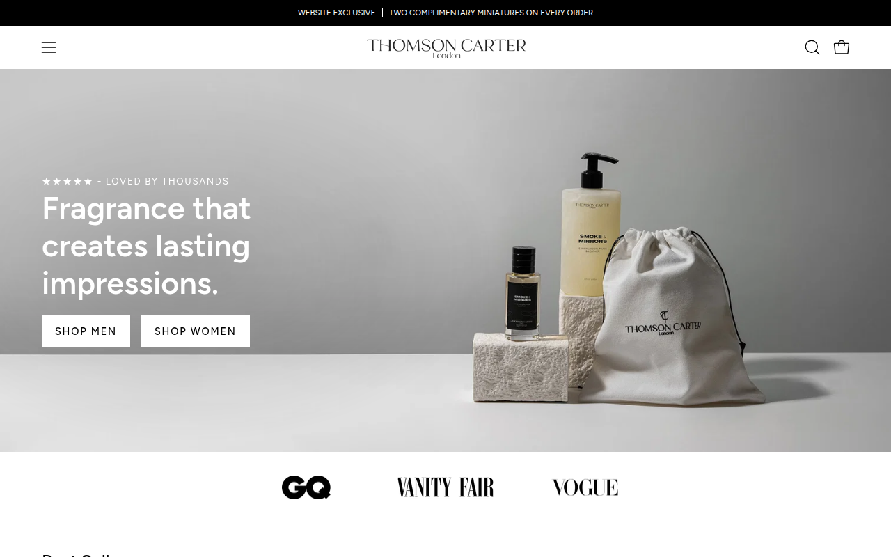 Screenshot van thomsoncarter.com