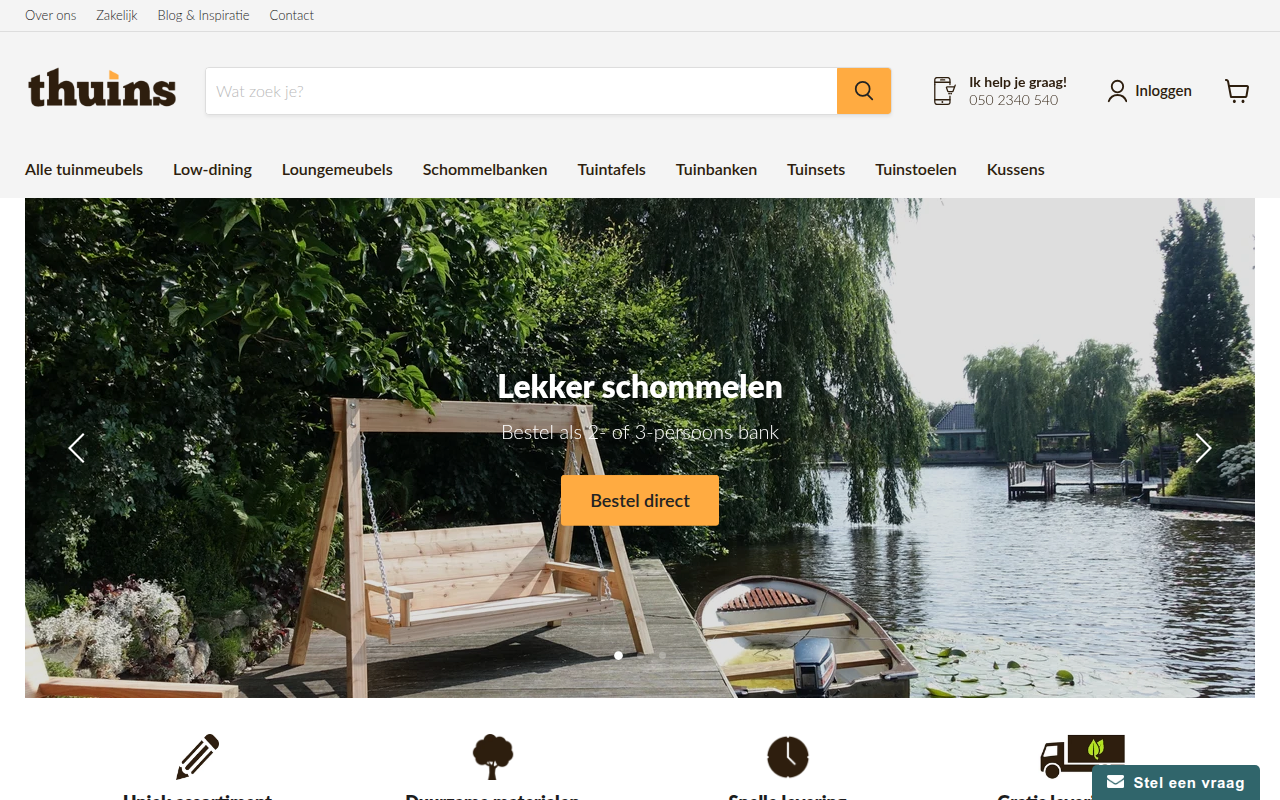 Screenshot van thuins.nl