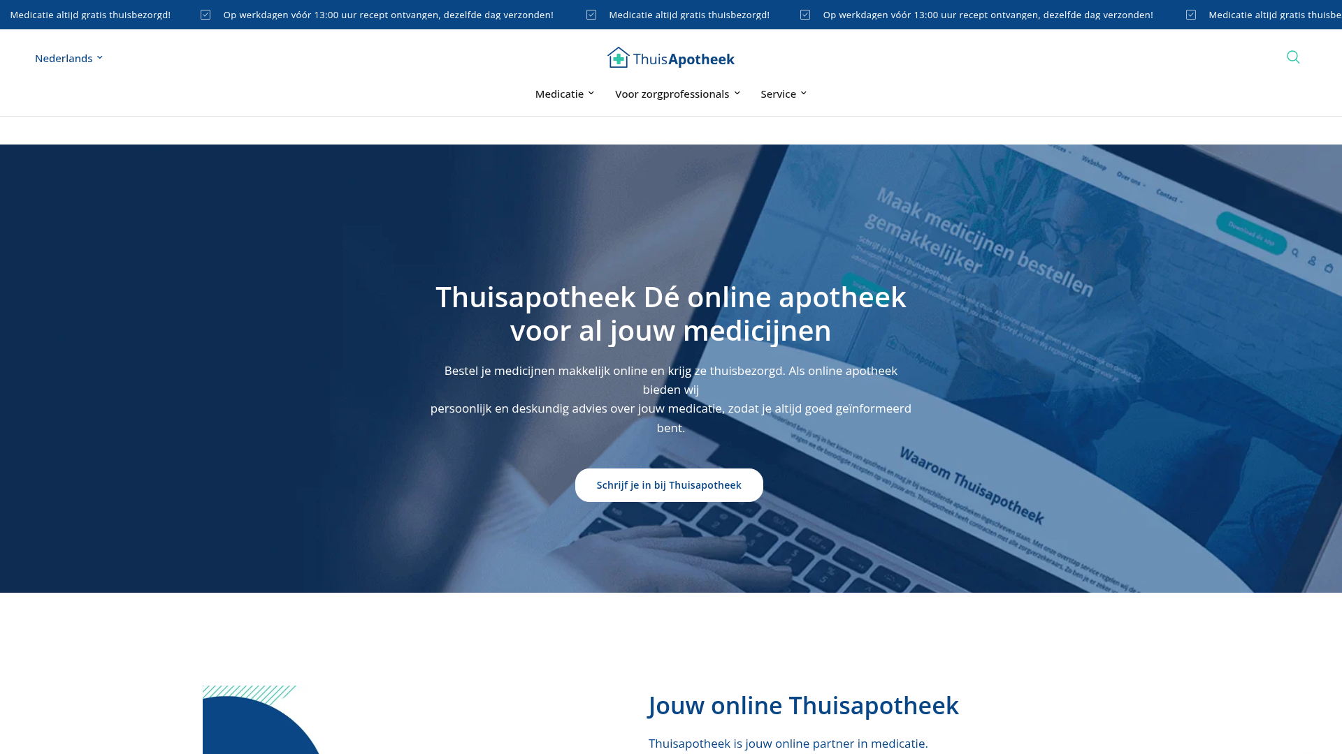 Screenshot van thuisapotheek.nl