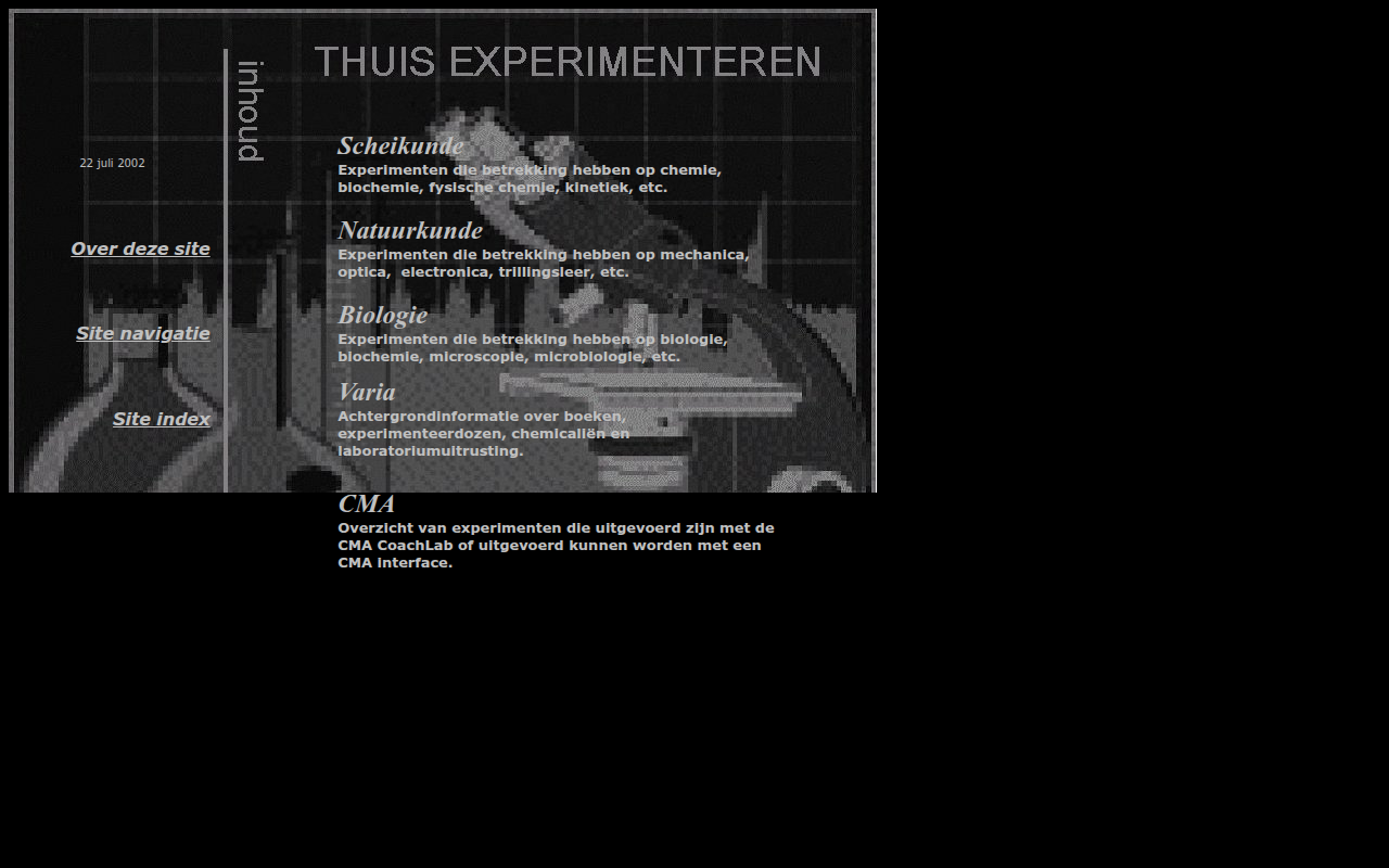 Screenshot van thuisexperimenteren.nl