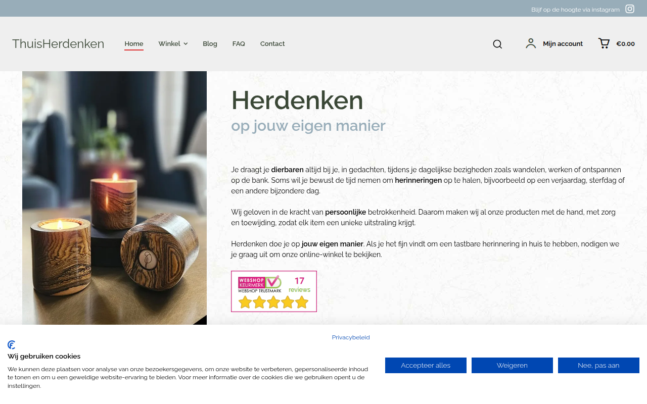 Screenshot van thuisherdenken.nl