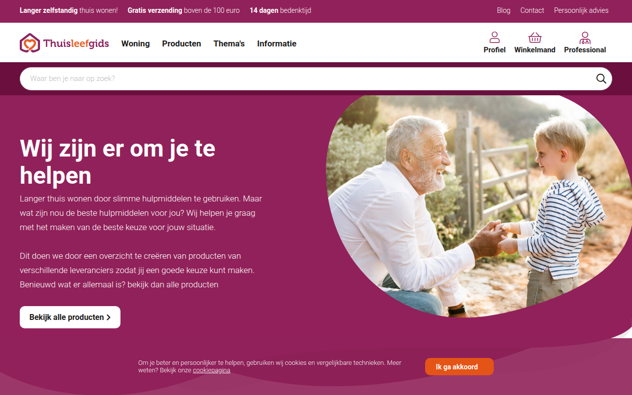 Screenshot van thuisleefgids.nl
