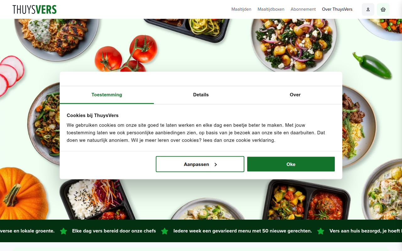 Screenshot van thuysvers.nl