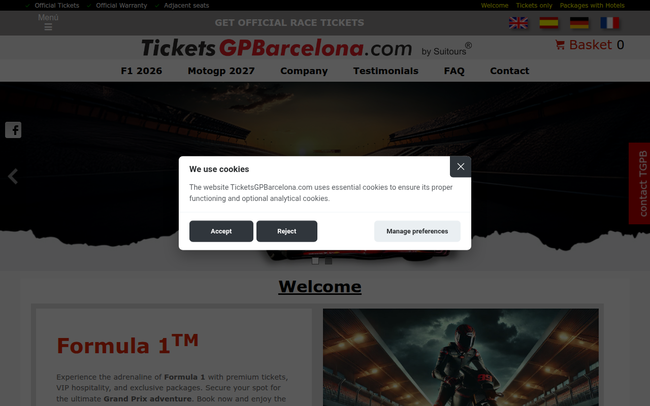 Screenshot van ticketsgpbarcelona.com
