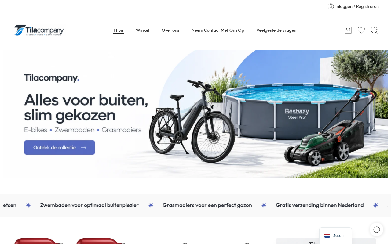 Screenshot van tilacompany.nl