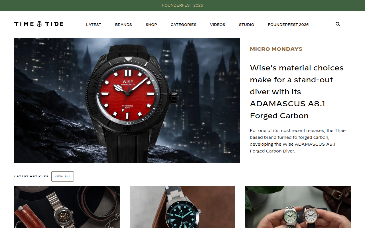 Screenshot van timeandtidewatches.com
