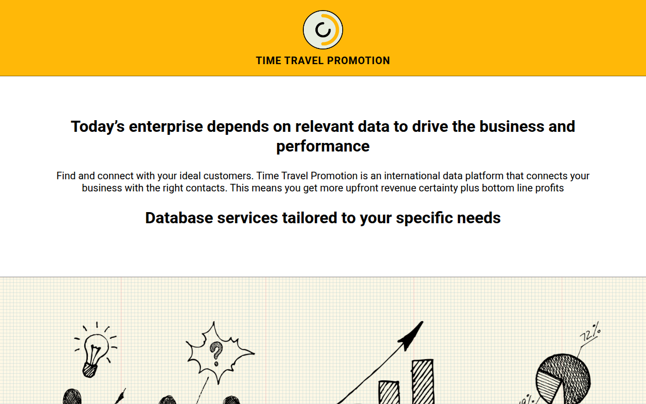 Screenshot van timetravelpromotion.com