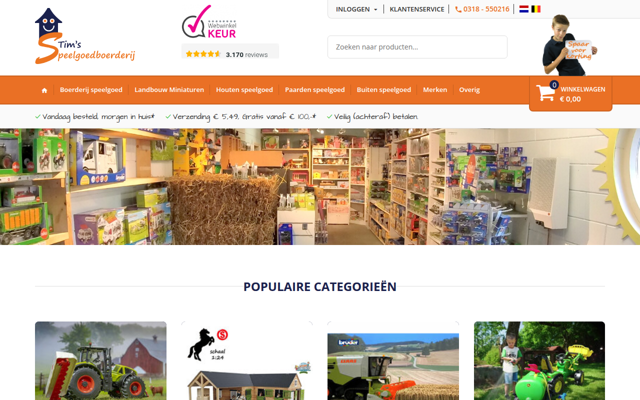 Screenshot van timsspeelgoedboerderij.nl