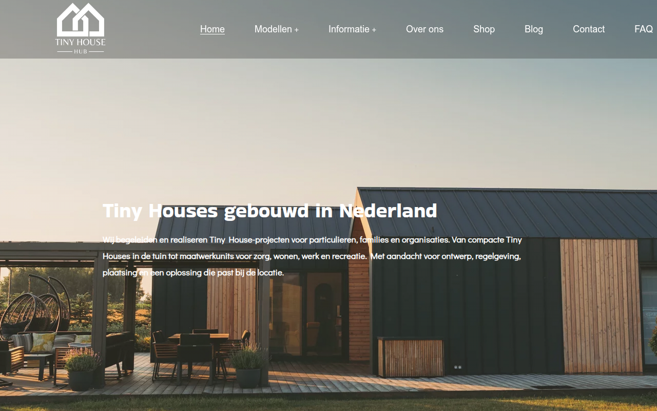 Screenshot van tinyhousehub.nl
