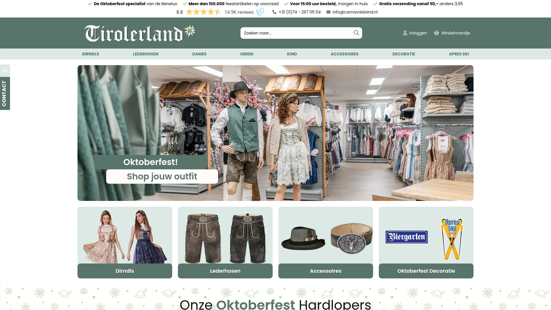 Screenshot van tirolerland.nl