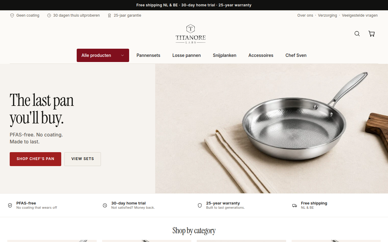 Screenshot van titanorelabs.com