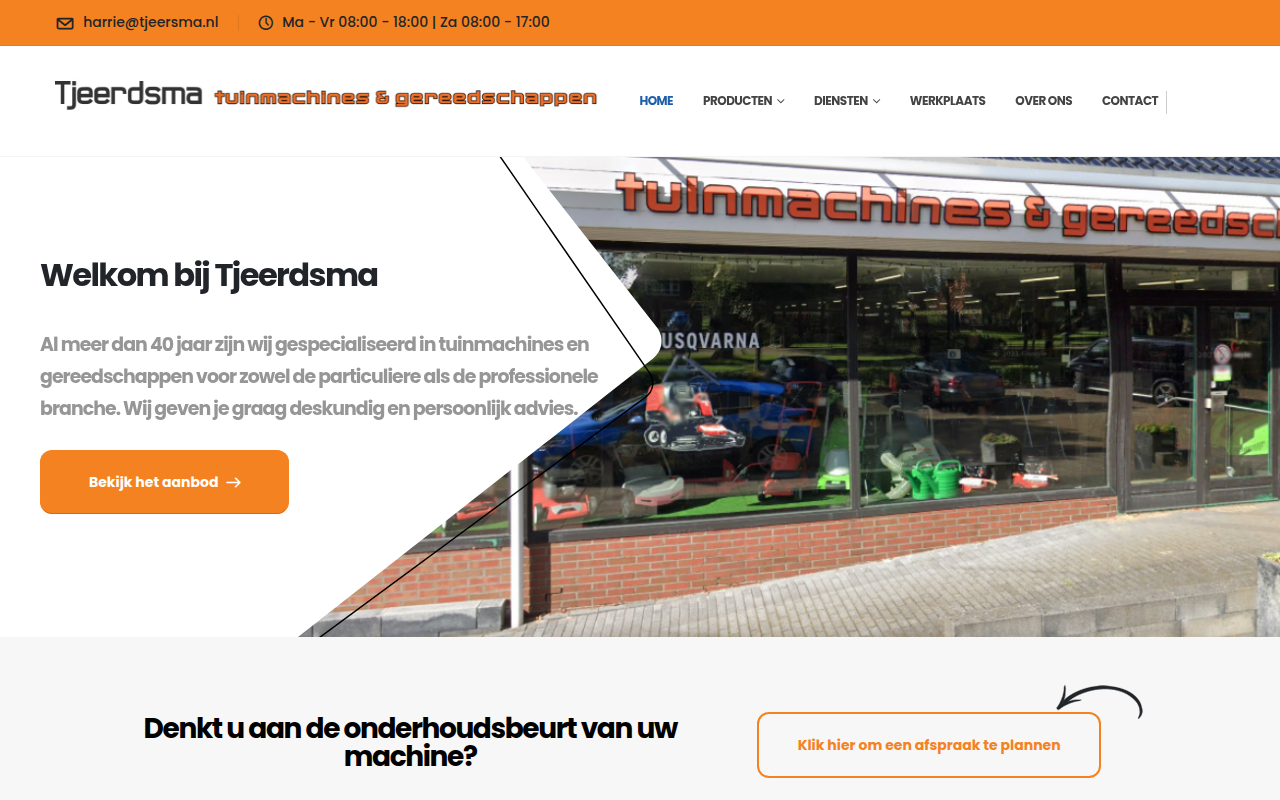 Screenshot van tjeerdsma.nl