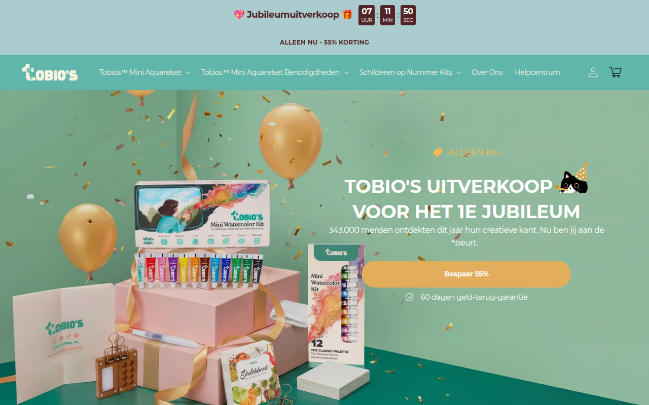 Screenshot van tobios.nl
