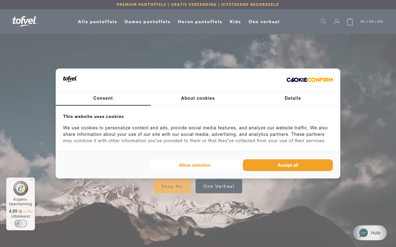 Screenshot van tofvel.com