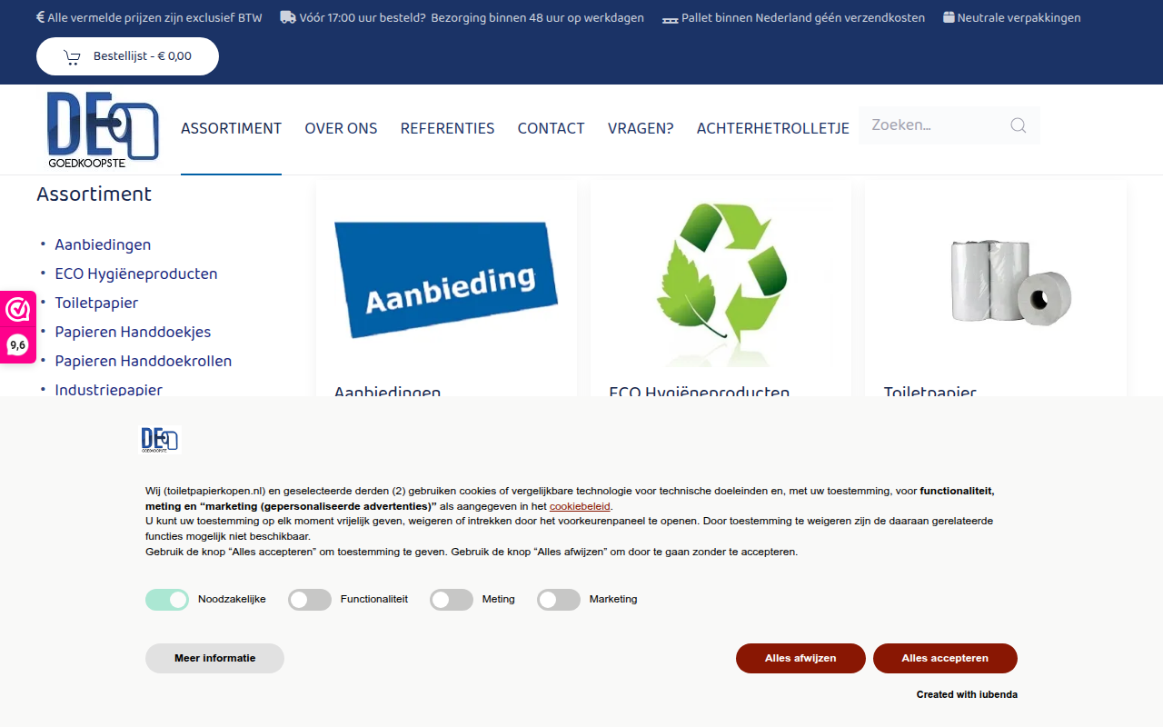 Screenshot van toiletpapierkopen.nl