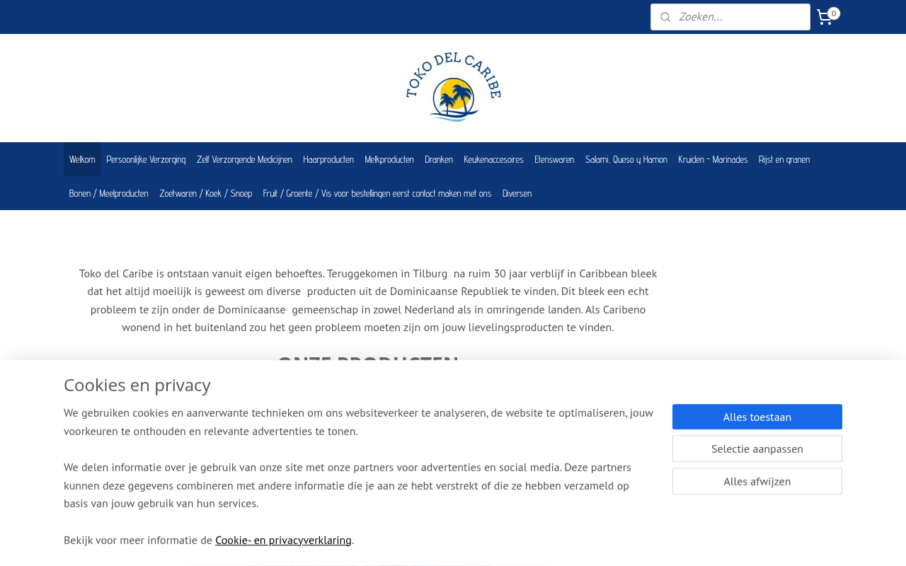 Screenshot van tokodelcaribe.com
