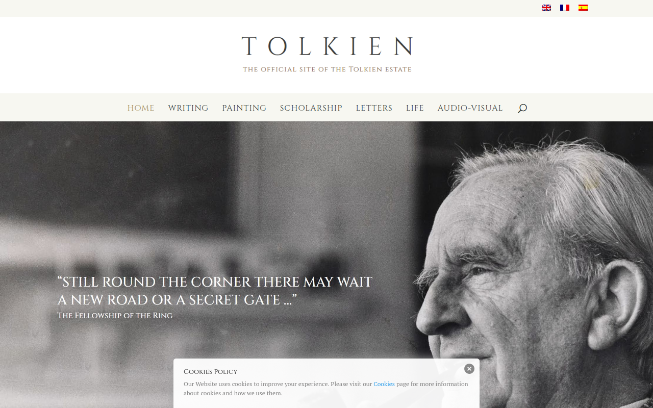 Screenshot van tolkienestate.com