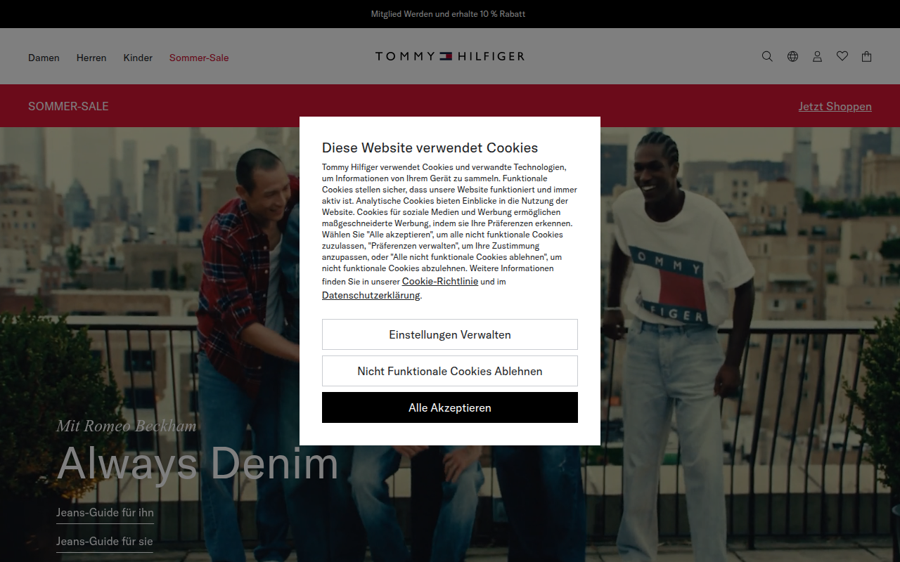 Screenshot van Tommy Hilfiger