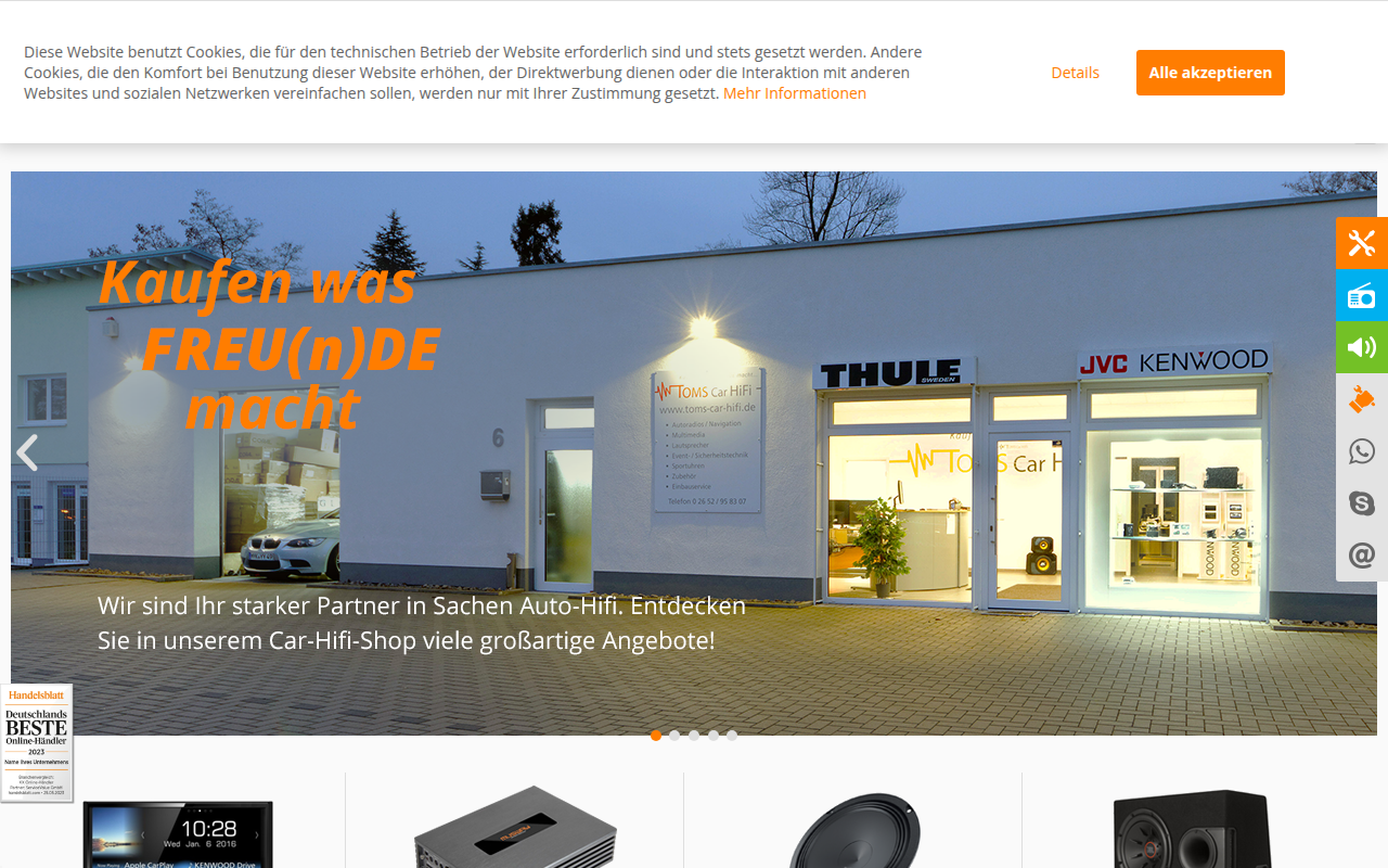 Screenshot van toms-car-hifi.de