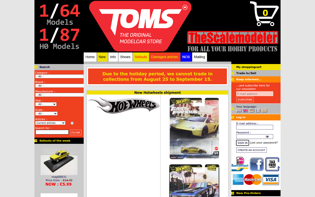 Screenshot van toms.nl