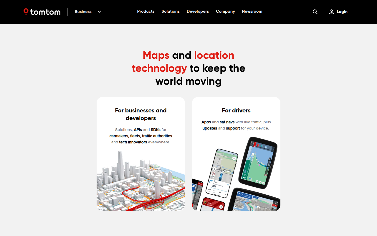 Screenshot van tomtom.com