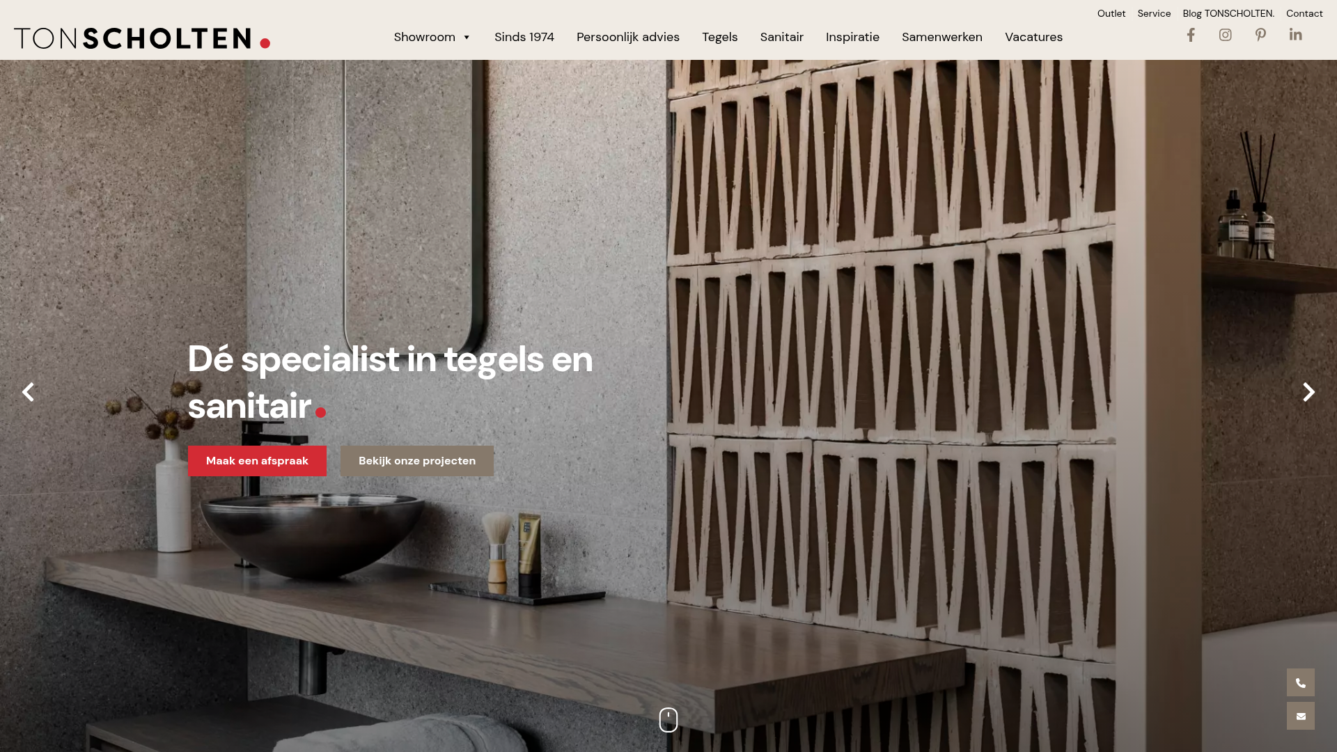 Screenshot van tonscholten.nl