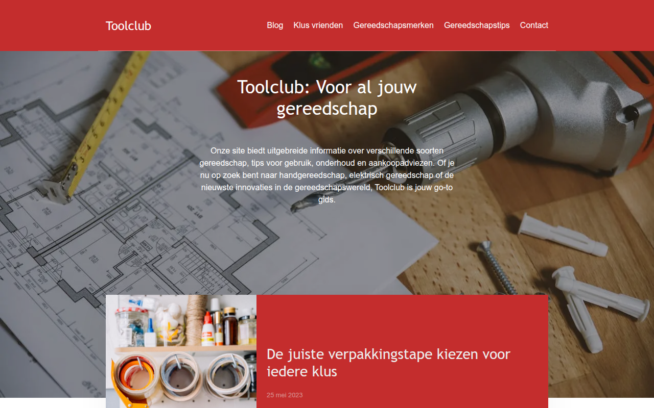 Screenshot van toolclub.nl