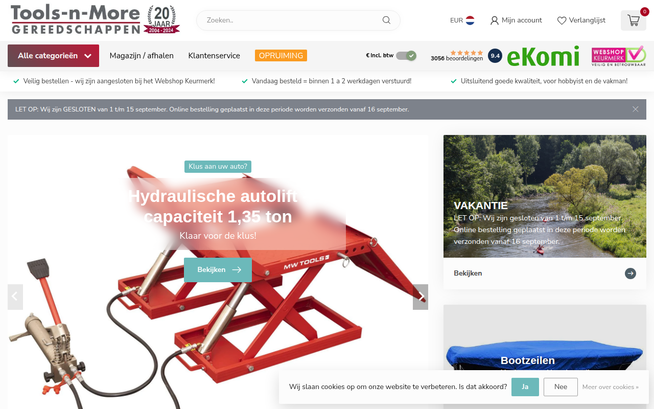Screenshot van toolsnmore.nl