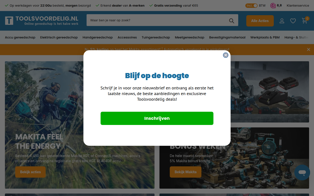 Screenshot van toolsvoordelig.nl