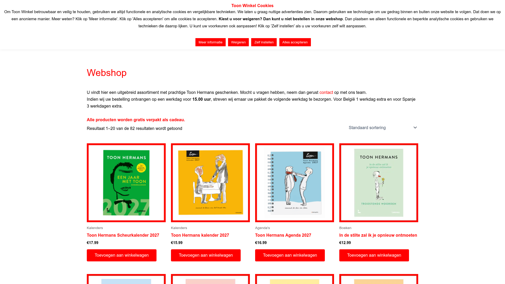 Screenshot van toonwinkel.nl