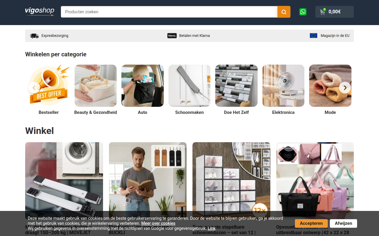 Screenshot van Vigoshop