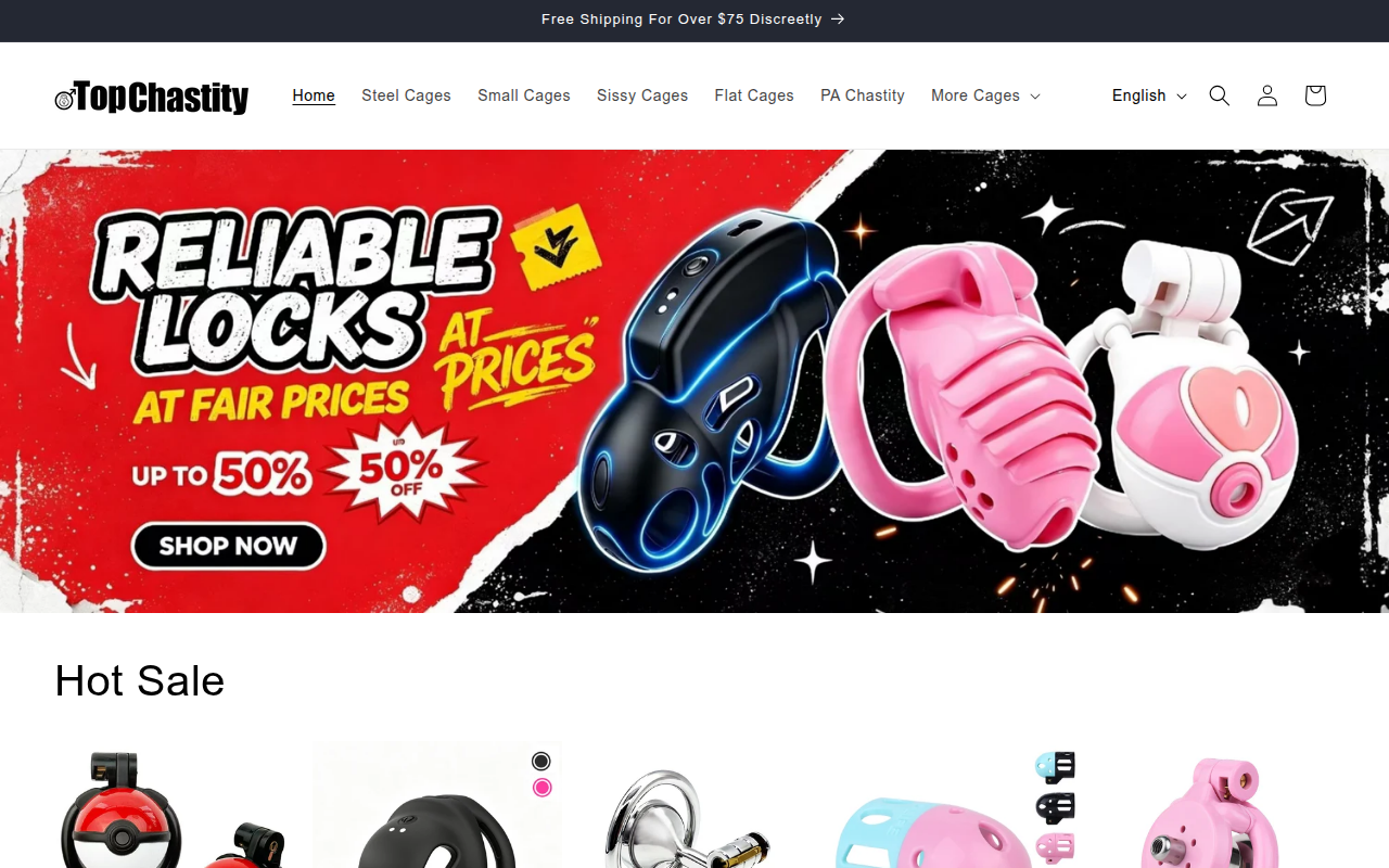 Screenshot van topchastity.com