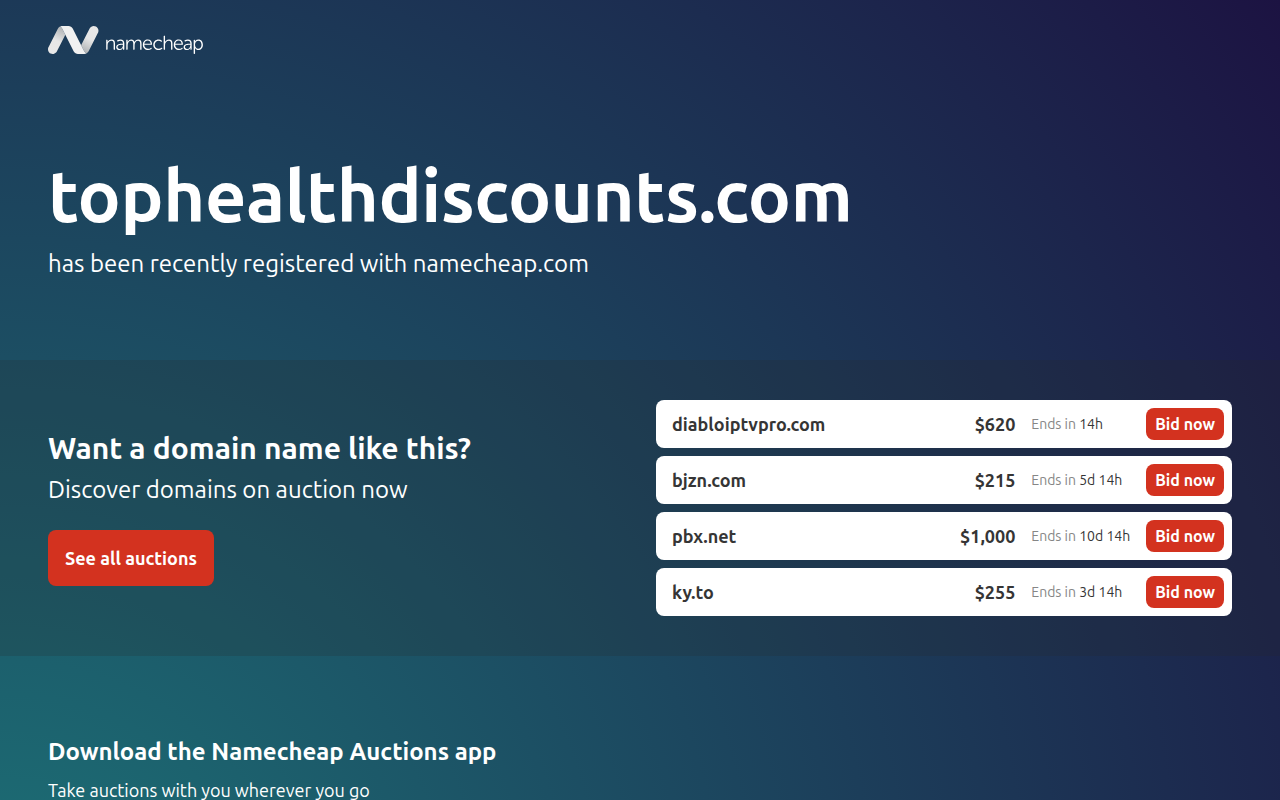 Screenshot van tophealthdiscounts.com