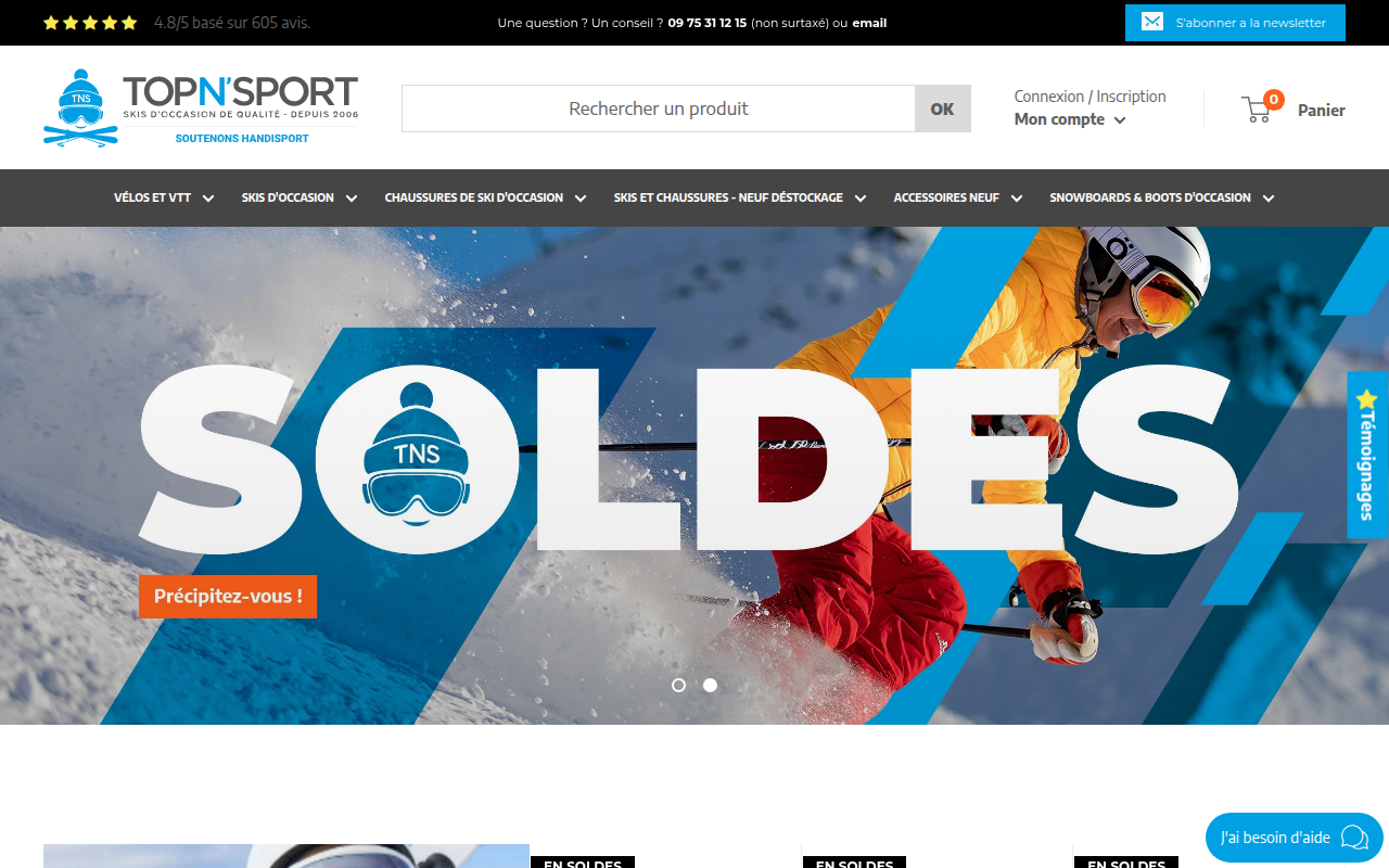 Screenshot van topnsport.com