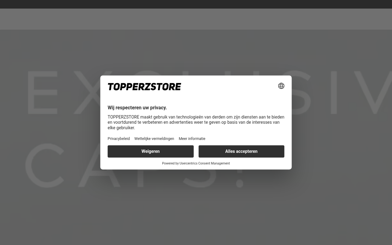 Screenshot van topperzstore.nl