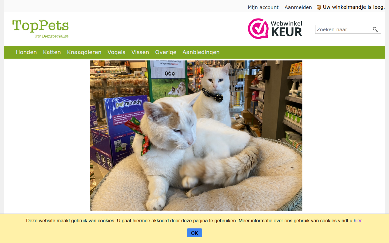 Screenshot van toppets.nl