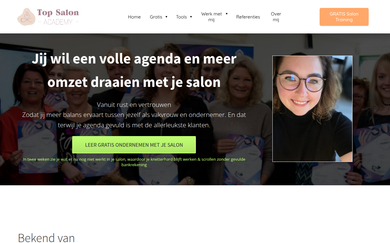 Screenshot van topsalonacademy.nl